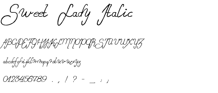 Sweet Lady Italic font